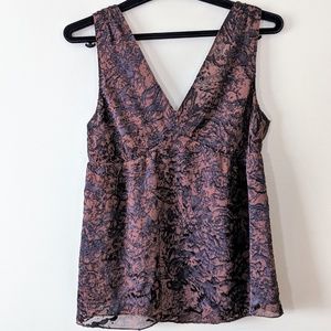 Silk Blend Sleeveless Lined Blouse